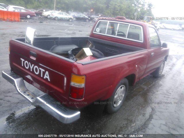 JT4RN81P6S5203919 - 1995 TOYOTA PICKUP 1/2 TON SHORT WHLBSE DX RED photo 4