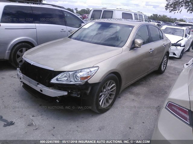 KMHGC4DEXBU135514 - 2011 HYUNDAI GENESIS 3.8L GOLD photo 2