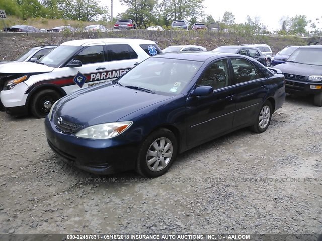 4T1BE30KX2U620844 - 2002 TOYOTA CAMRY LE/XLE/SE BLUE photo 2