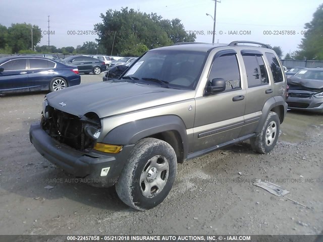 1J4GL48KX6W141919 - 2006 JEEP LIBERTY SPORT GOLD photo 2