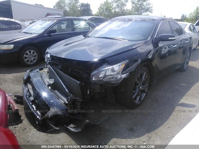 1N4AA5AP7EC907169 - 2014 NISSAN MAXIMA S/SV BLACK photo 2