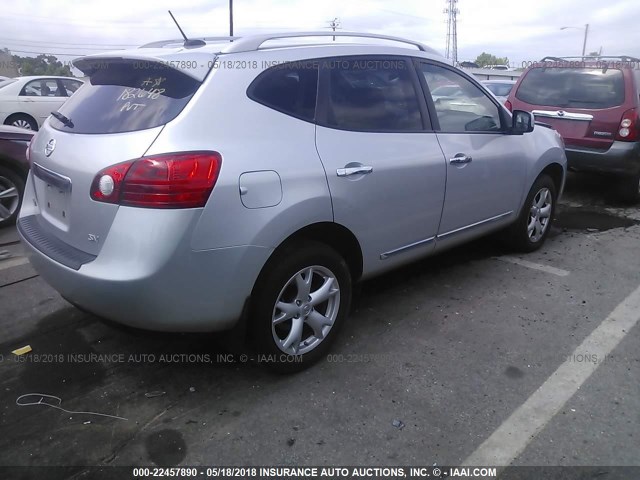 JN8AS5MT4BW189255 - 2011 NISSAN ROGUE S/SV/KROM SILVER photo 4