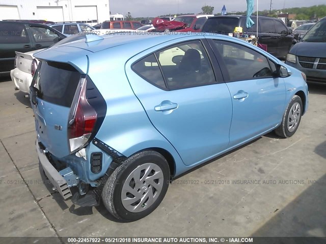 JTDKDTB31G1128838 - 2016 TOYOTA PRIUS C BLUE photo 4