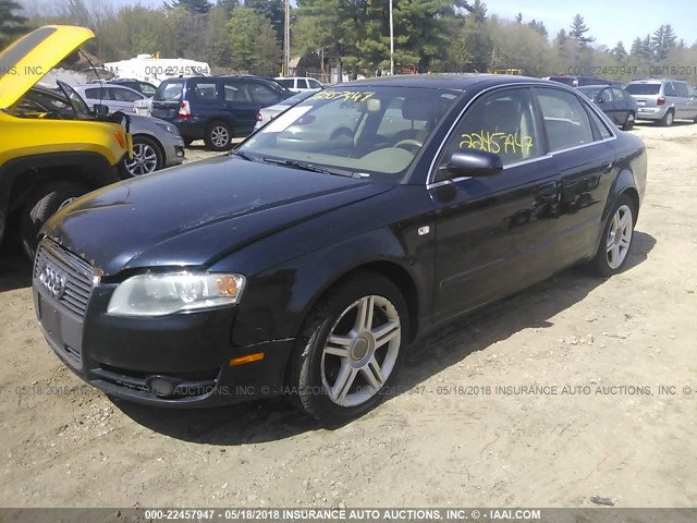 WAUDF78EX7A085455 - 2007 AUDI A4 2.0T QUATTRO BLACK photo 2