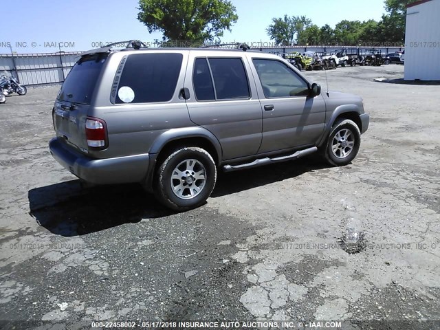 JN8DR09Y81W572730 - 2001 NISSAN PATHFINDER LE/SE/XE TAN photo 4