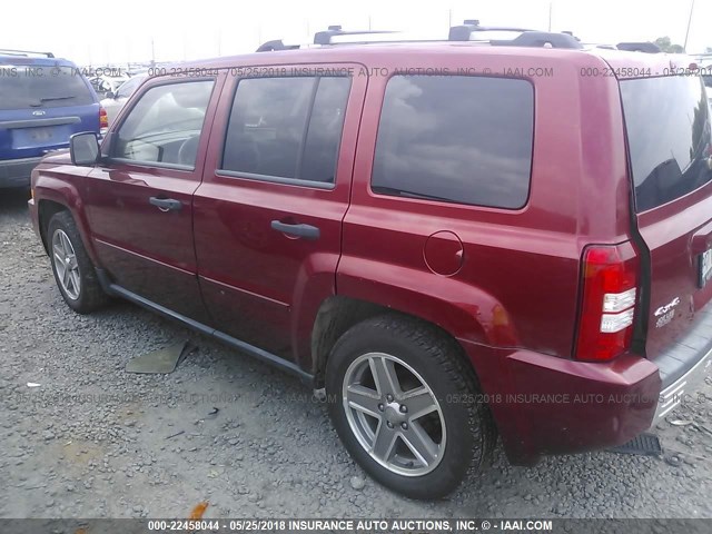 1J8FF48WX7D322424 - 2007 JEEP PATRIOT LIMITED RED photo 3