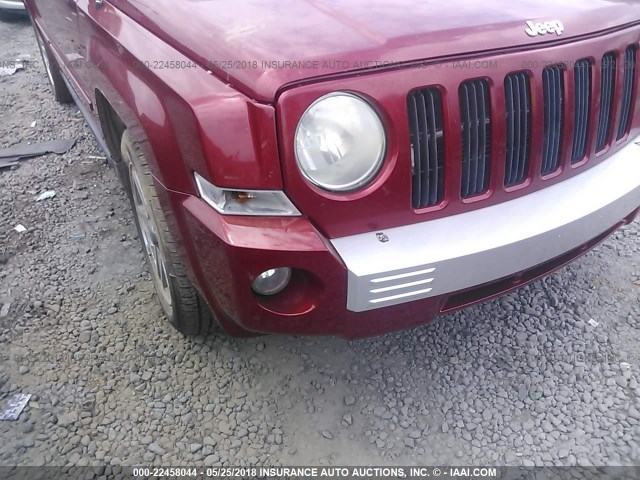 1J8FF48WX7D322424 - 2007 JEEP PATRIOT LIMITED RED photo 6