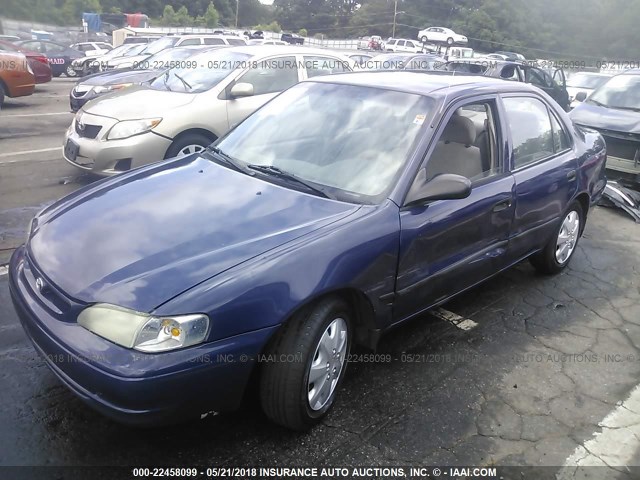 1NXBR12E3XZ222401 - 1999 TOYOTA COROLLA VE/CE/LE BLUE photo 2