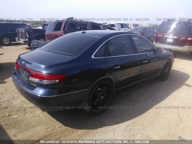 KMHFC46F88A259101 - 2008 HYUNDAI AZERA SE/LIMITED Dark Blue photo 4