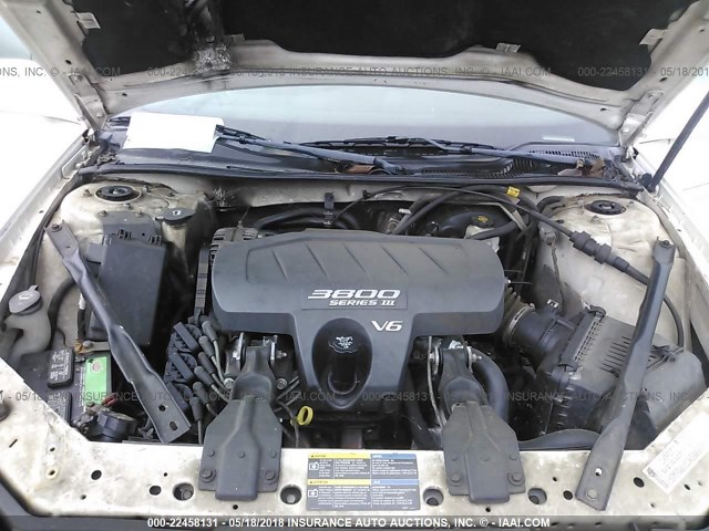 2G2WP522351144692 - 2005 PONTIAC GRAND PRIX WHITE photo 10