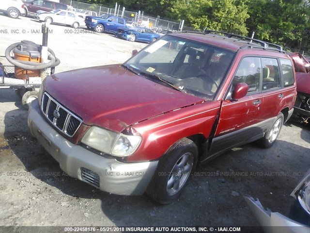 JF1SF65561H762319 - 2001 SUBARU FORESTER S MAROON photo 2