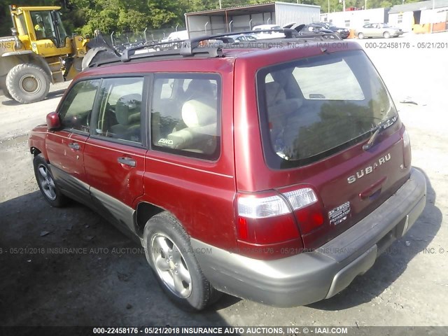 JF1SF65561H762319 - 2001 SUBARU FORESTER S MAROON photo 3