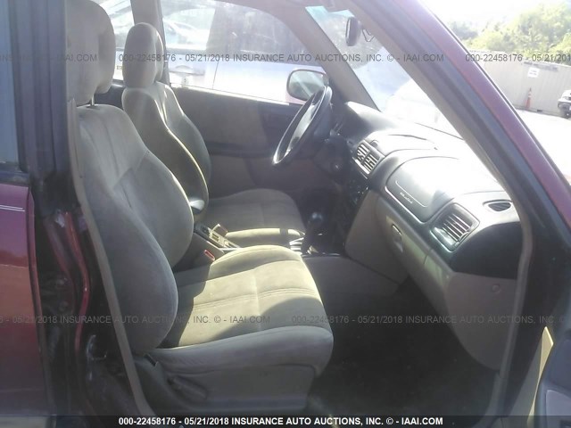 JF1SF65561H762319 - 2001 SUBARU FORESTER S MAROON photo 5