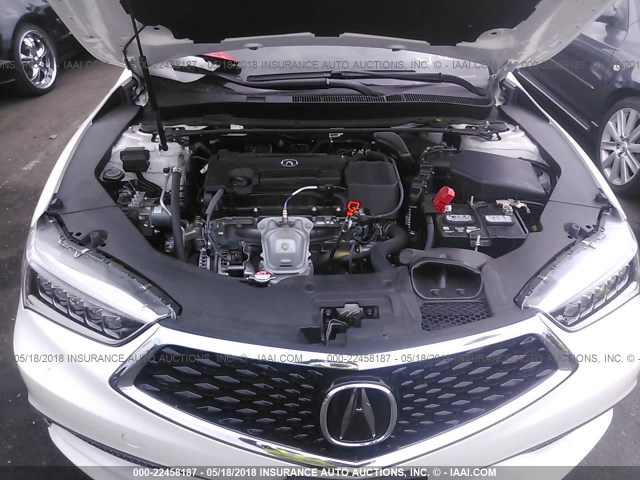 19UUB1F54JA004814 - 2018 ACURA TLX TECH WHITE photo 10
