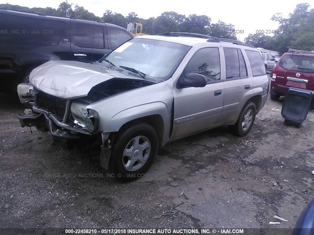 1GNDS13S122474066 - 2002 CHEVROLET TRAILBLAZER  TAN photo 2