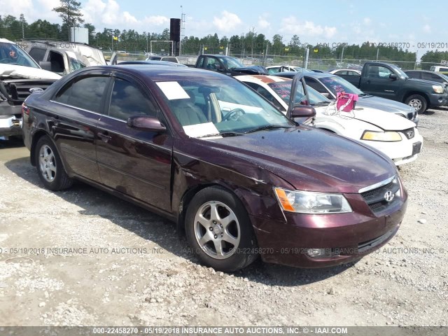 5NPEU46FX6H113950 - 2006 HYUNDAI SONATA GLS/LX MAROON photo 1