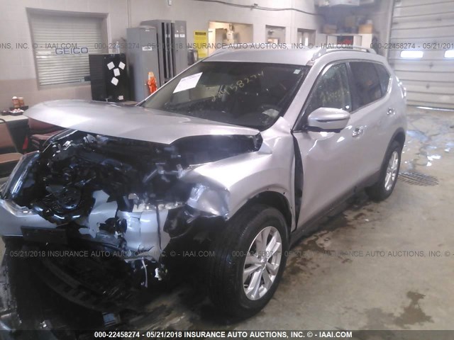 JN8AT2MV9GW135938 - 2016 NISSAN ROGUE S/SL/SV SILVER photo 2