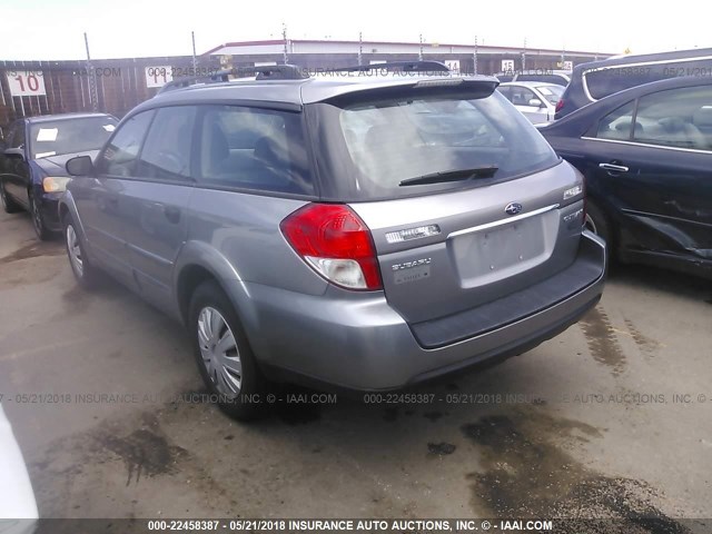 4S4BP60C386309676 - 2008 SUBARU OUTBACK SILVER photo 3