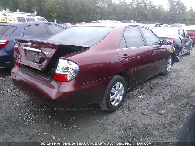4T1BE32K34U358391 - 2004 TOYOTA CAMRY LE/XLE/SE ბურგუნდია ფოტო 4