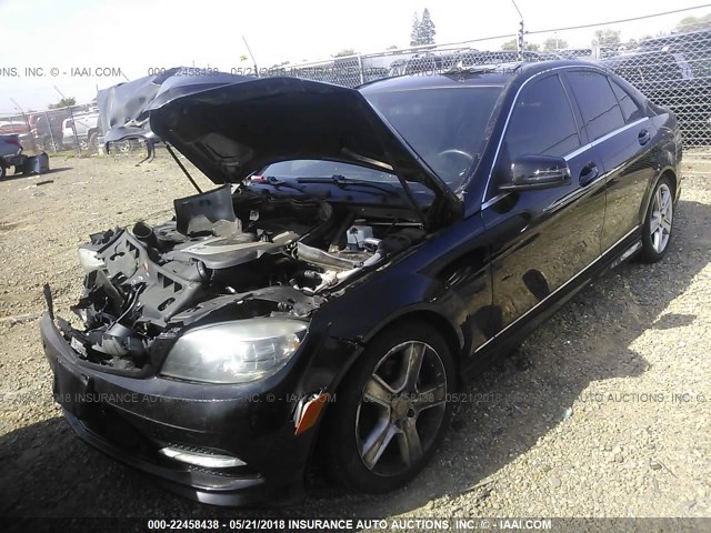 WDDGF5EB9BA448888 - 2011 MERCEDES-BENZ C 300 BLACK photo 2