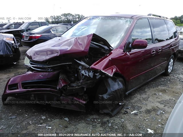 5FNRL18984B027705 - 2004 HONDA ODYSSEY EXL RED photo 2