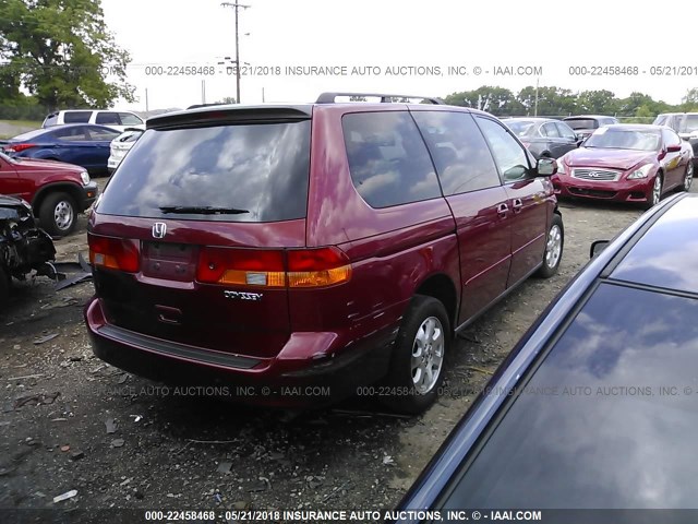 5FNRL18984B027705 - 2004 HONDA ODYSSEY EXL RED photo 4