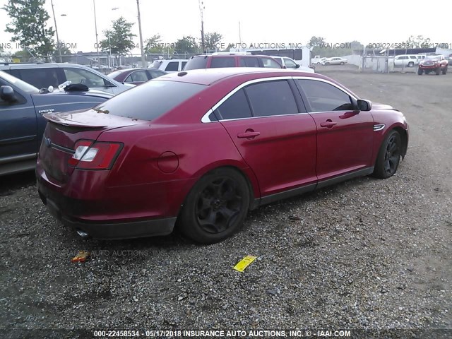 1FAHP2KT1AG101113 - 2010 FORD TAURUS SHO RED photo 4