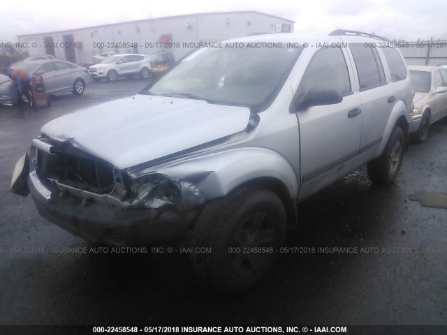 1D4HB38N76F189009 - 2006 DODGE DURANGO SXT SILVER photo 2