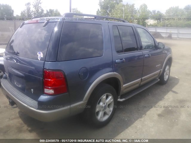 1FMZU74W34UA59024 - 2004 FORD EXPLORER EDDIE BAUER BLUE photo 4