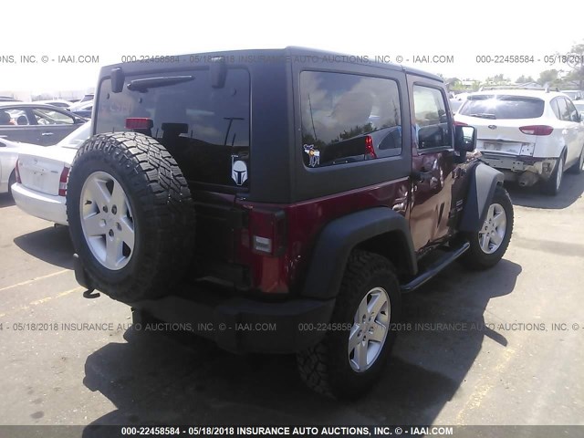 1C4AJWAG1CL256103 - 2012 JEEP WRANGLER SPORT Qırmızı foto 4