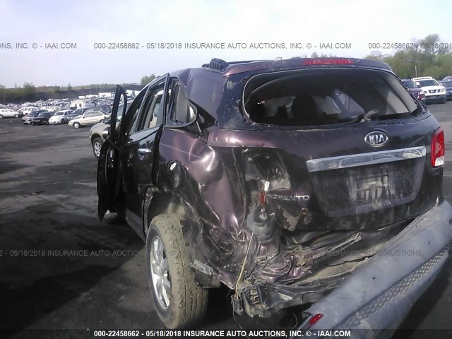 5XYKT3A65CG251633 - 2012 KIA SORENTO LX BURGUNDY photo 3