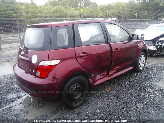 JTKKT604265000107 - 2006 TOYOTA SCION XA RED photo 4