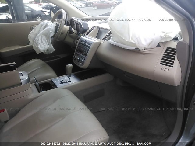 JN8AZ08T47W532050 - 2007 NISSAN MURANO SL/SE/S GRAY photo 5