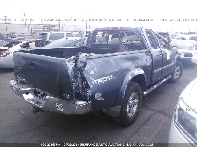 5TBRT34106S482521 - 2006 TOYOTA TUNDRA ACCESS CAB SR5 BLUE photo 4