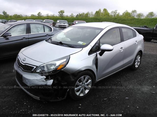 KNADN4A30D6199764 - 2013 KIA RIO EX/SX SILVER photo 2