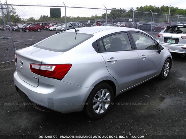 KNADN4A30D6199764 - 2013 KIA RIO EX/SX SILVER photo 4