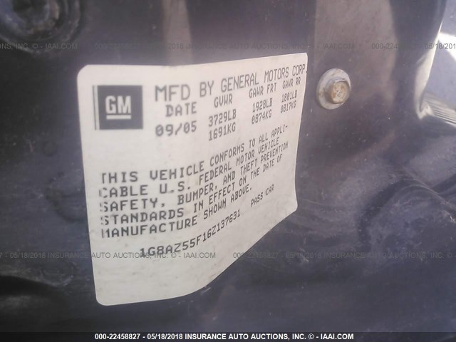 1G8AZ55F16Z137631 - 2006 SATURN ION LEVEL 2 GREEN photo 9