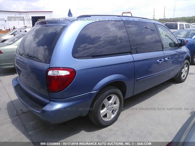 2D4GP44L07R360152 - 2007 DODGE GRAND CARAVAN SXT BLUE photo 4