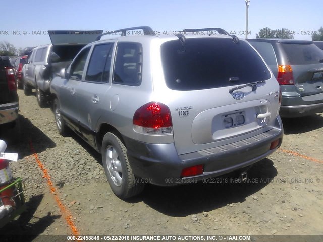 KM8SC13E65U962327 - 2005 HYUNDAI SANTA FE GLS/LX SILVER photo 3