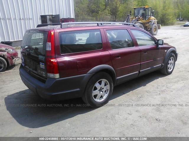 YV1SZ58D321053818 - 2002 VOLVO V70 XC MAROON photo 4