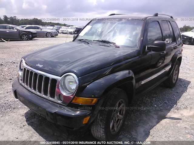 1J4GK58K05W685823 - 2005 JEEP LIBERTY LIMITED BLACK photo 2