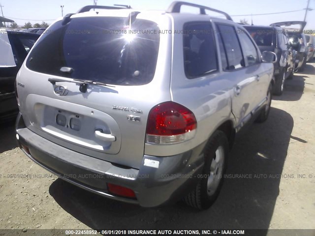 KM8SC13E75U981551 - 2005 HYUNDAI SANTA FE GLS/LX SILVER photo 4