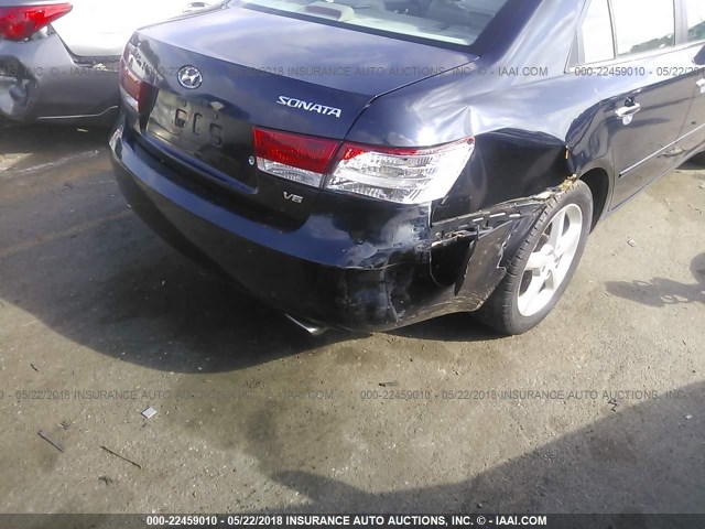 5NPEU46F96H005819 - 2006 HYUNDAI SONATA GLS/LX BLUE photo 6