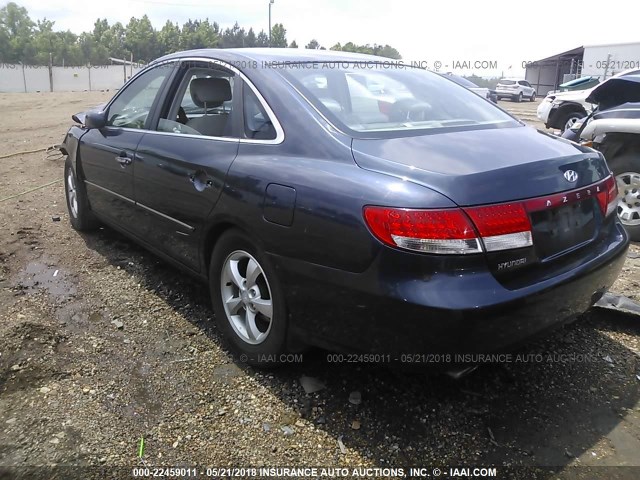 KMHFC46F16A075650 - 2006 HYUNDAI AZERA SE/LIMITED BLUE photo 3