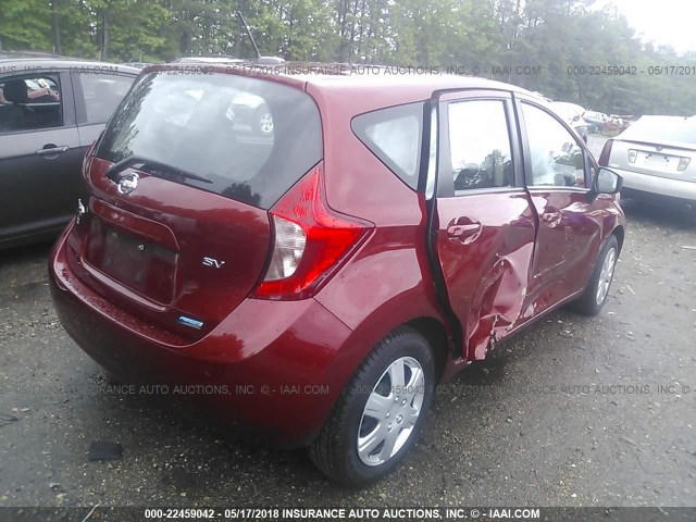 3N1CE2CP7GL375693 - 2016 NISSAN VERSA NOTE S/S PLUS/SV/SL/SR RED photo 4