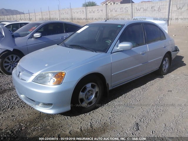 JHMES96663S026870 - 2003 HONDA CIVIC HYBRID BLUE photo 2