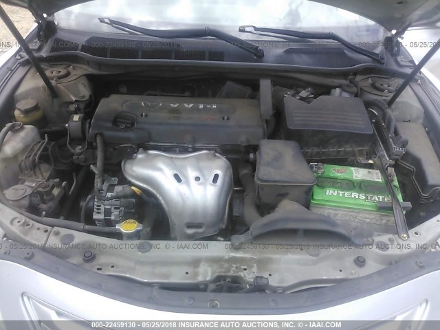 4T1BE46K07U054746 - 2007 TOYOTA CAMRY NEW GENERAT CE/LE/XLE/SE SILVER photo 10