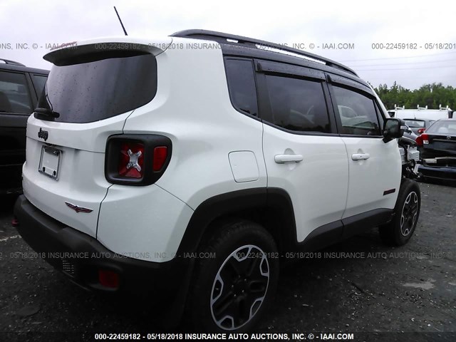 ZACCJBCT3FPC45566 - 2015 JEEP RENEGADE TRAILHAWK WHITE photo 4