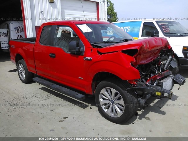 1FTEX1CP7HKD58230 - 2017 FORD F150 SUPER CAB RED photo 1