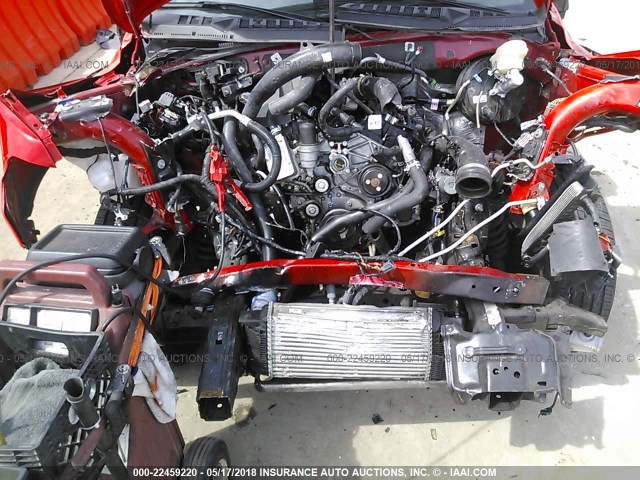 1FTEX1CP7HKD58230 - 2017 FORD F150 SUPER CAB RED photo 10